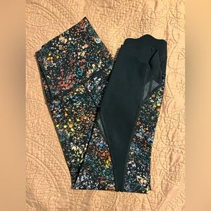 Lululemon flower 23” leggings with mesh at the bottom